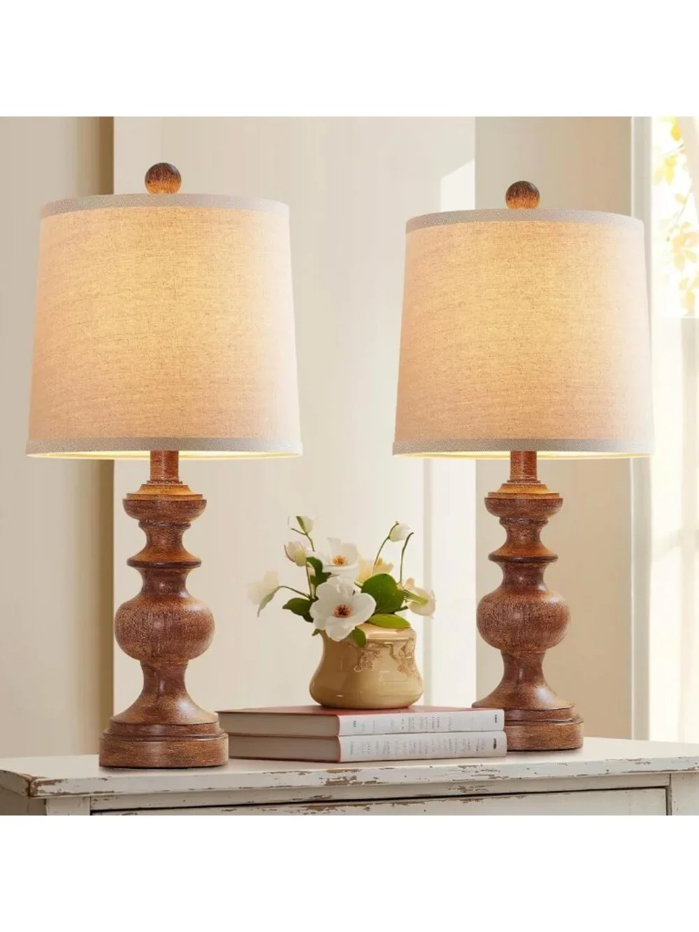 Rustic Farmhouse Table Lamp Set of 2 - 22
